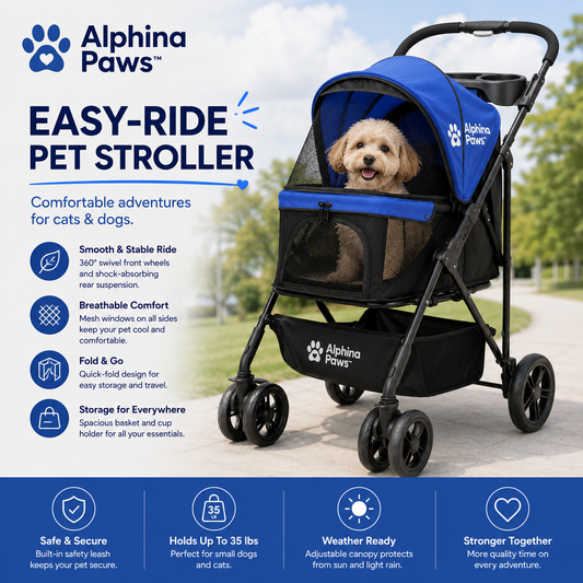 Alphina Paws Easy-Ride Pet Stroller
