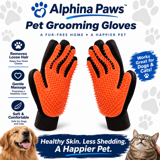 Alphina Paws Gentle Grooming Gloves