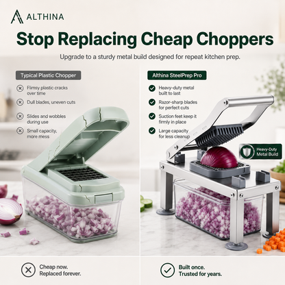 ALTHINA© SteelPrep Pro Metal Vegetable Chopper