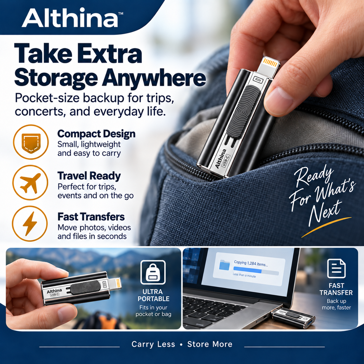 Althina™ MemorySafe Phone Drive